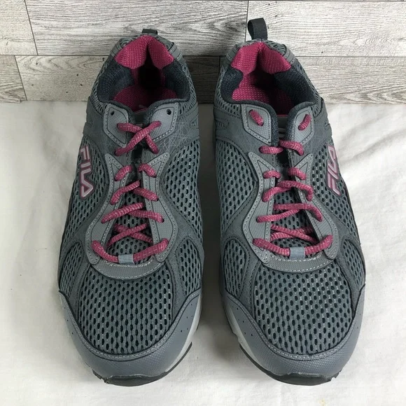 Fila Women's Windshift 15 Grey Pink Running Shoes Sneakers Size 11 Wide - Picture 2 of 7